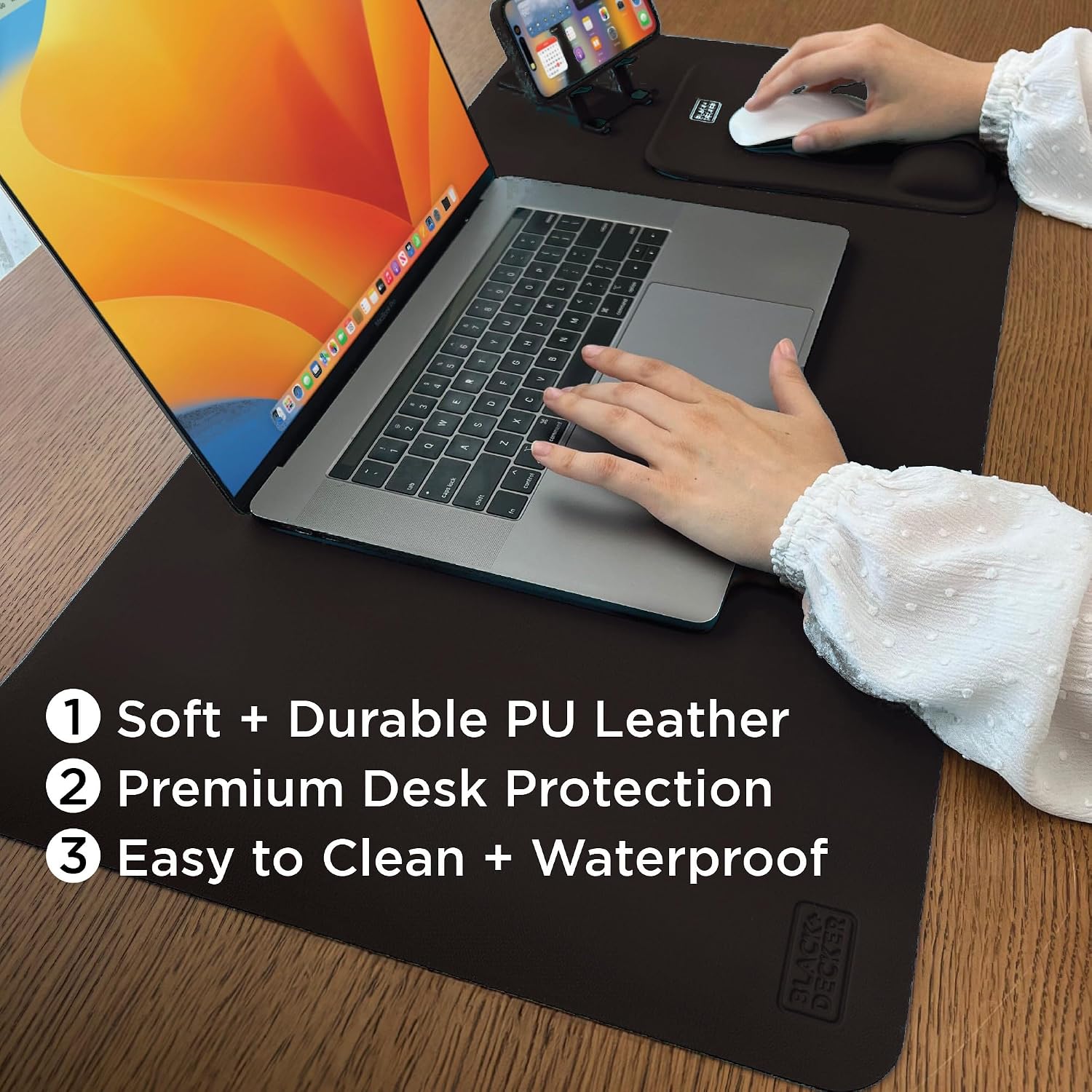 Faux Leather Desk Mat for Keyb - Gaming Accessories For Desk ulasan dan harga